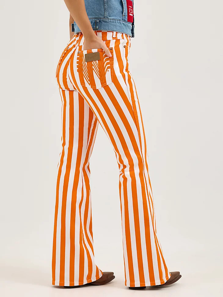 wrangler x whataburger bailey stripe schlagjeans orangeweiß