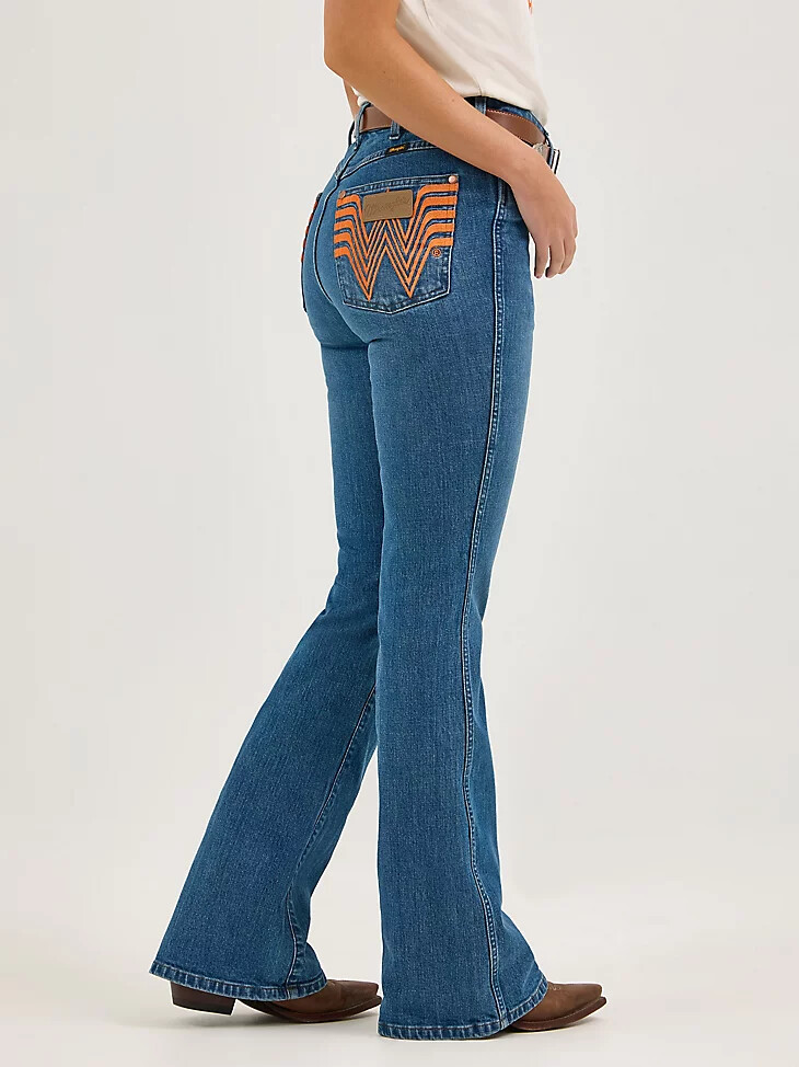 wrangler x whataburger bailey flare jeans cowgirl waschung