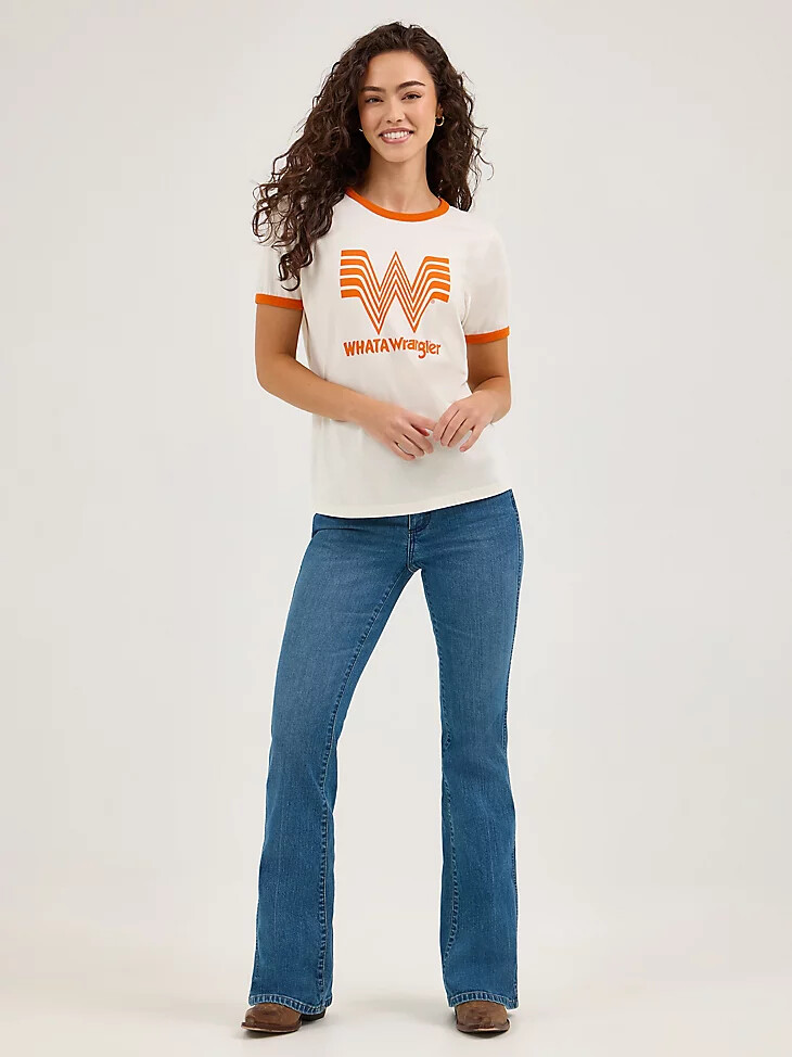 wrangler x whataburger bailey flare jeans cowgirl waschung