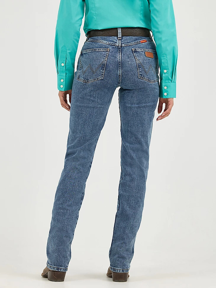wrangler cowboy cut slim fit stretch jeans für damen stonewash
