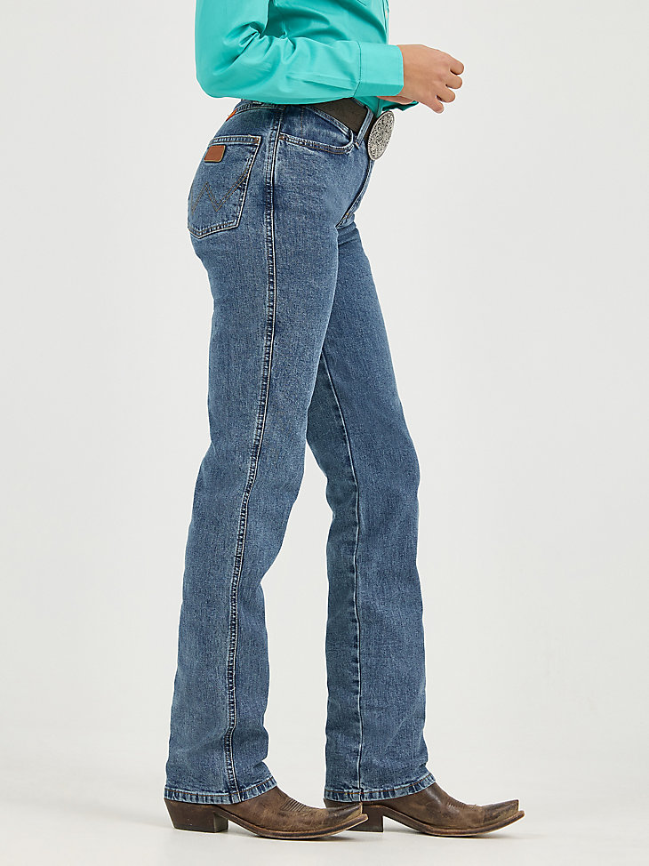 wrangler cowboy cut slim fit stretch jeans für damen stonewash