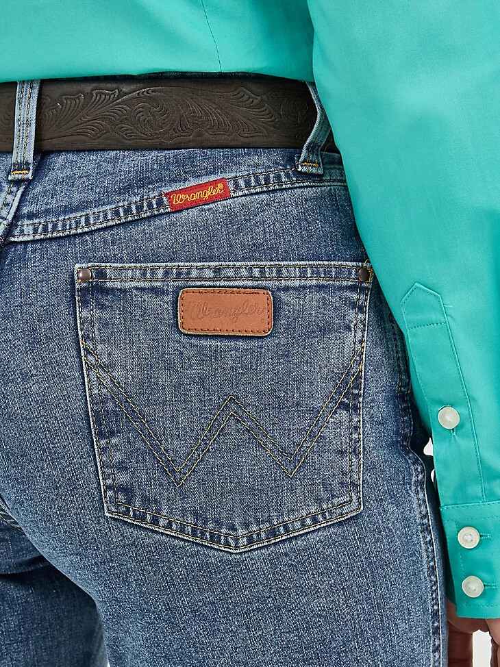 wrangler cowboy cut slim fit stretch jeans für damen stonewash