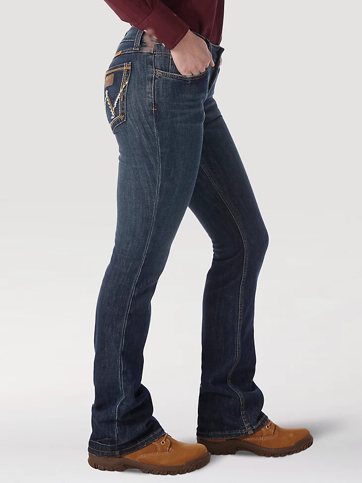 wrangler fr flame-resistant retro mae bootcut work jeans für damen bakersville