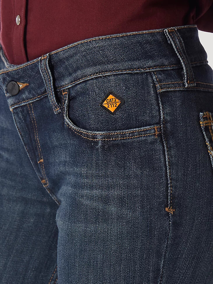 wrangler fr flame-resistant retro mae bootcut work jeans für damen bakersville