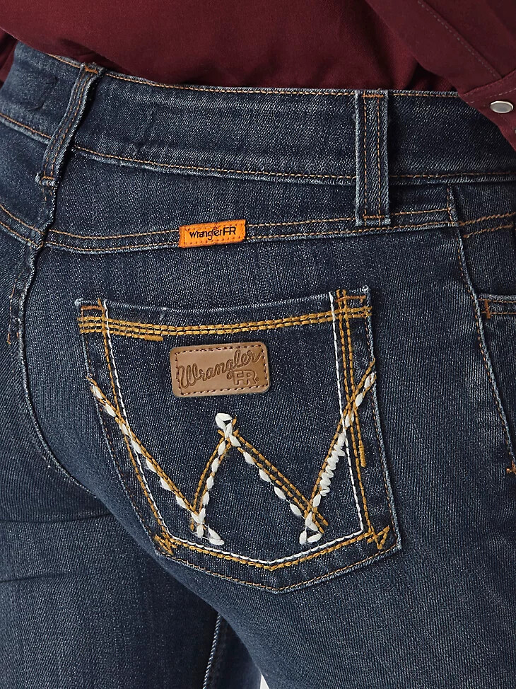 wrangler fr flame-resistant retro mae bootcut work jeans für damen bakersville