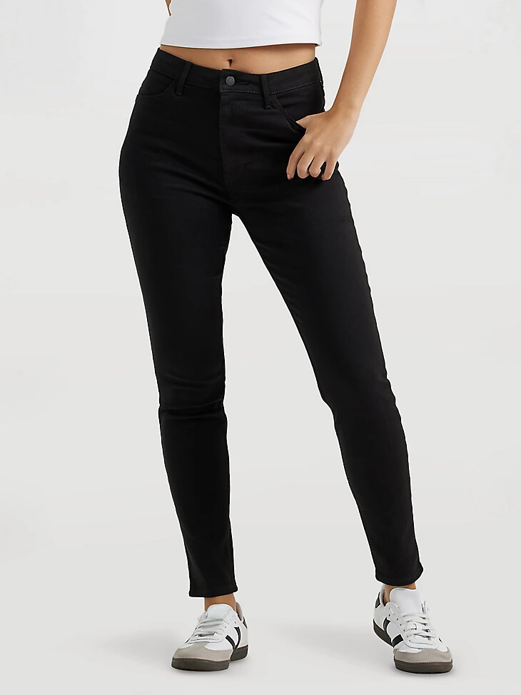 wrangler high rise unforgettable skinny jeans für damen schwarz