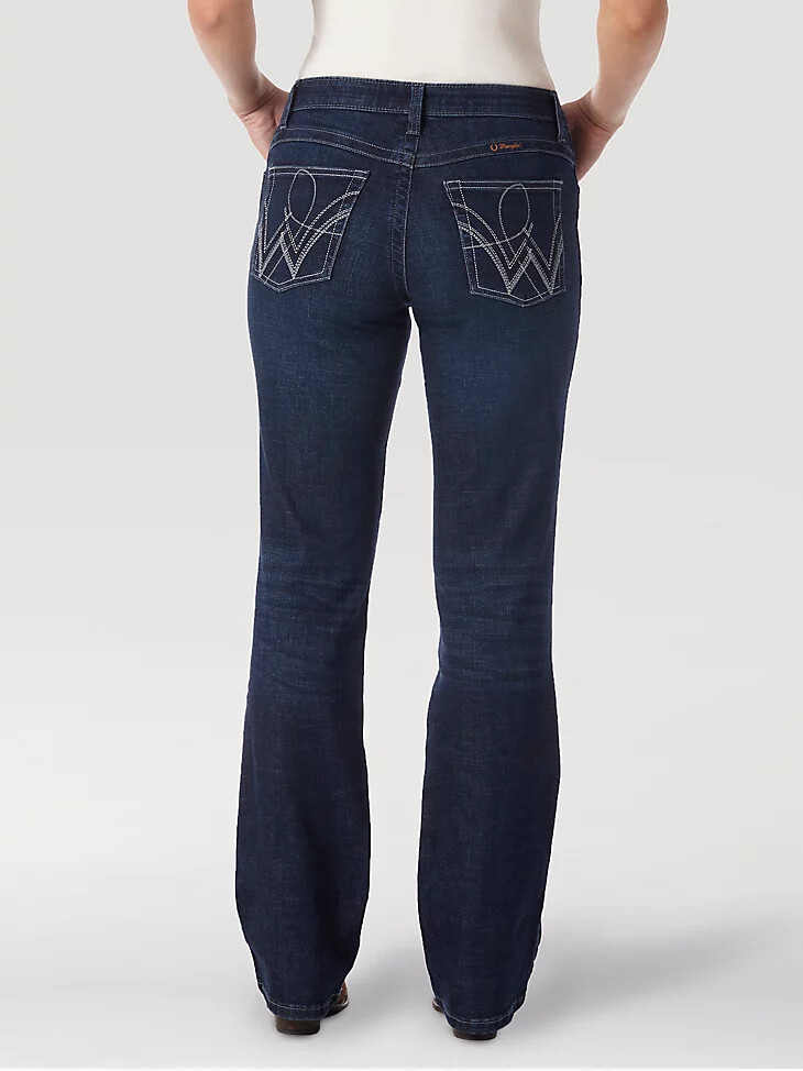 wrangler ultimate riding jeans für damen q-baby mid-rise bootcut boot scootin