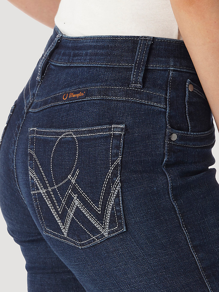 wrangler ultimate riding jeans für damen q-baby mid-rise bootcut boot scootin