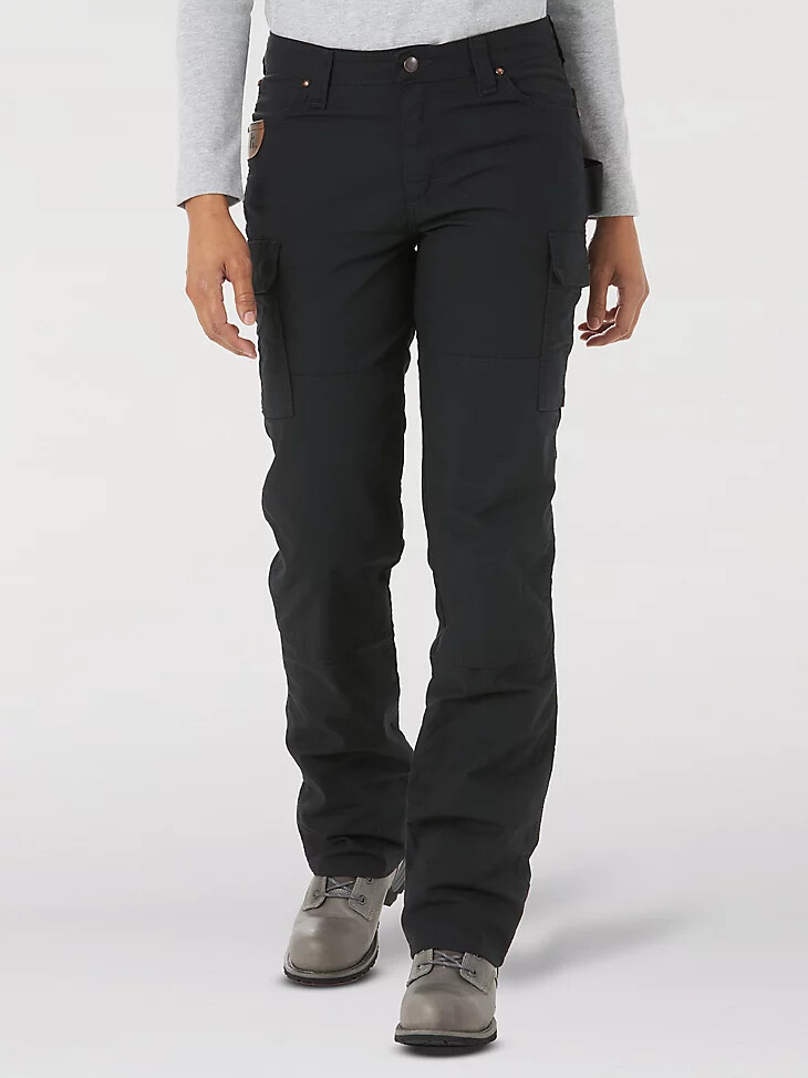 wrangler riggs workwear ripstop ranger slim cargohose für damen schwarz
