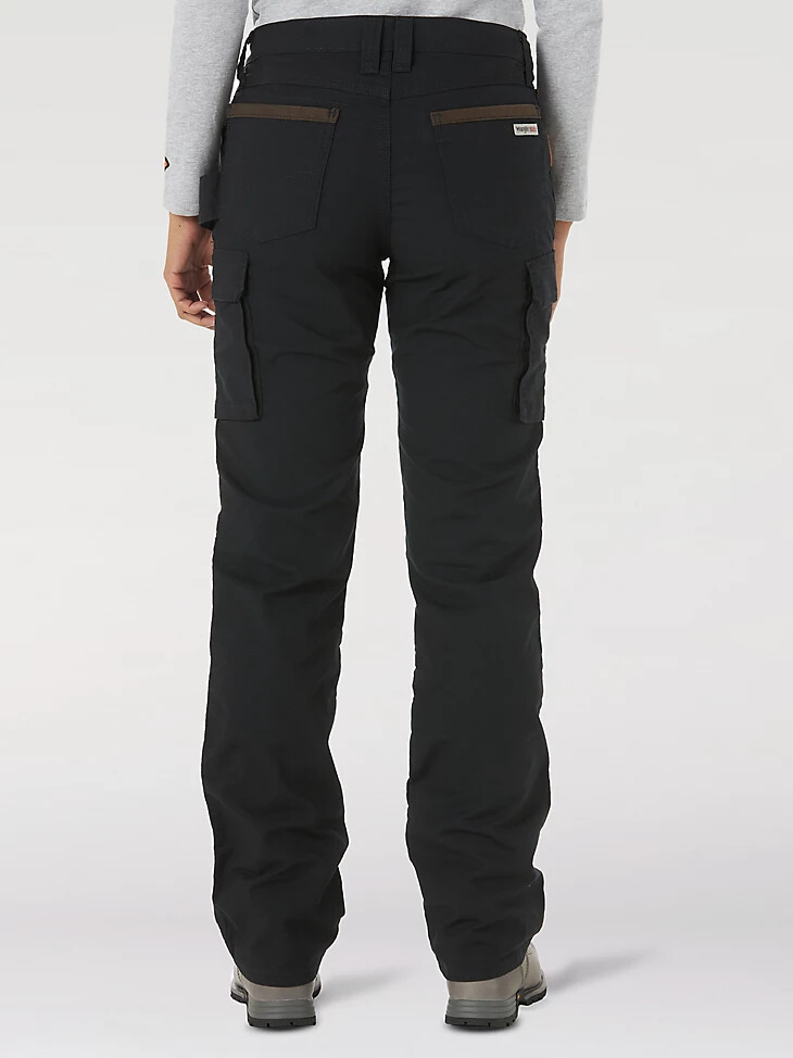 wrangler riggs workwear ripstop ranger slim cargohose für damen schwarz