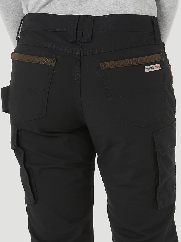 wrangler riggs workwear ripstop ranger slim cargohose für damen schwarz