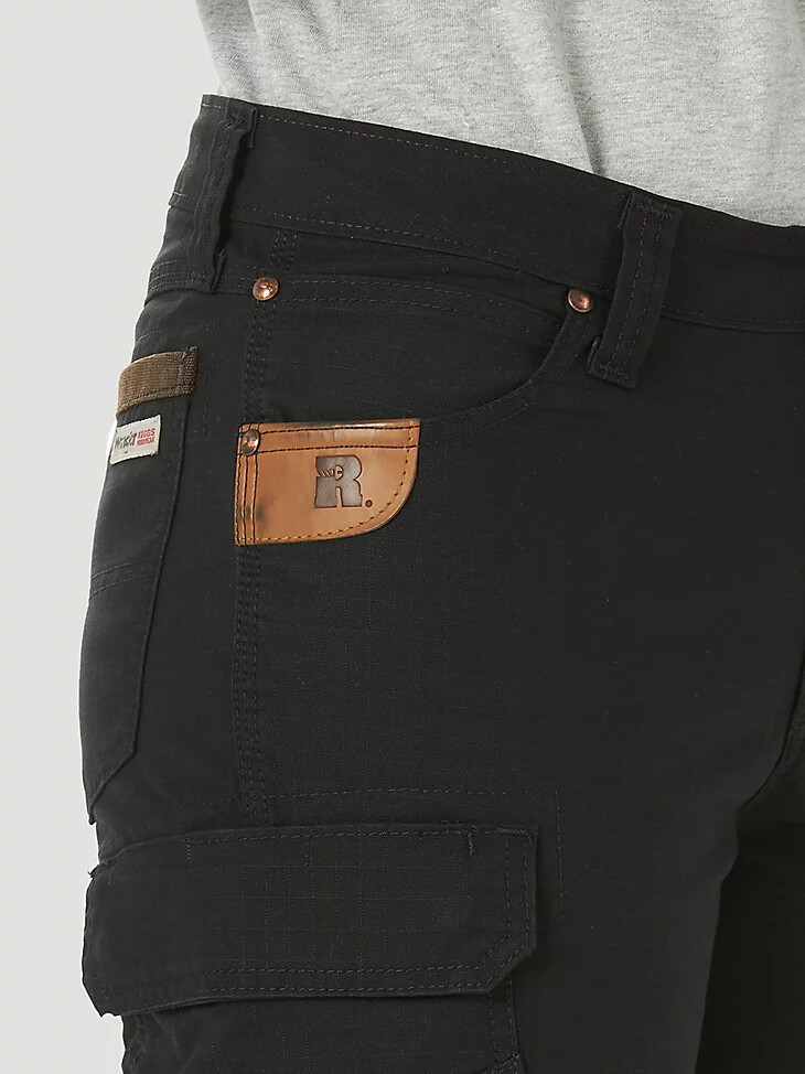 wrangler riggs workwear ripstop ranger slim cargohose für damen schwarz