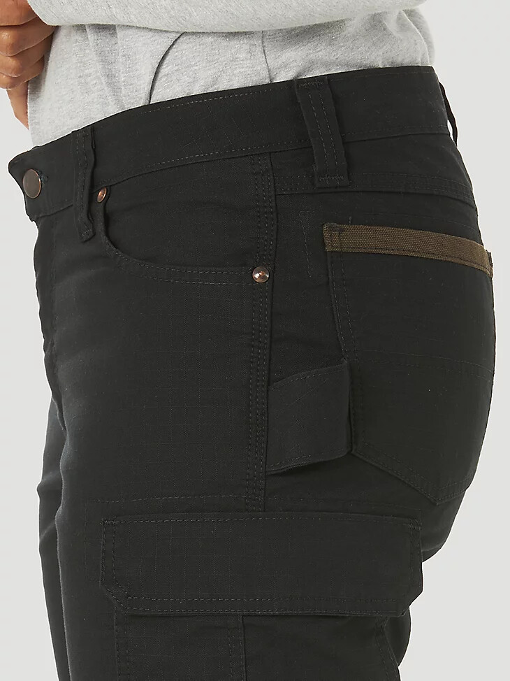 wrangler riggs workwear ripstop ranger slim cargohose für damen schwarz