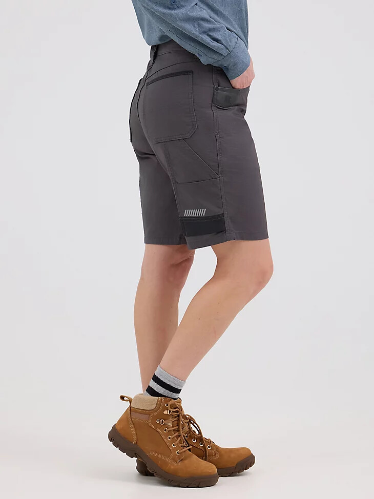 wrangler riggs workwear technical carpenter short damen grau gestreift