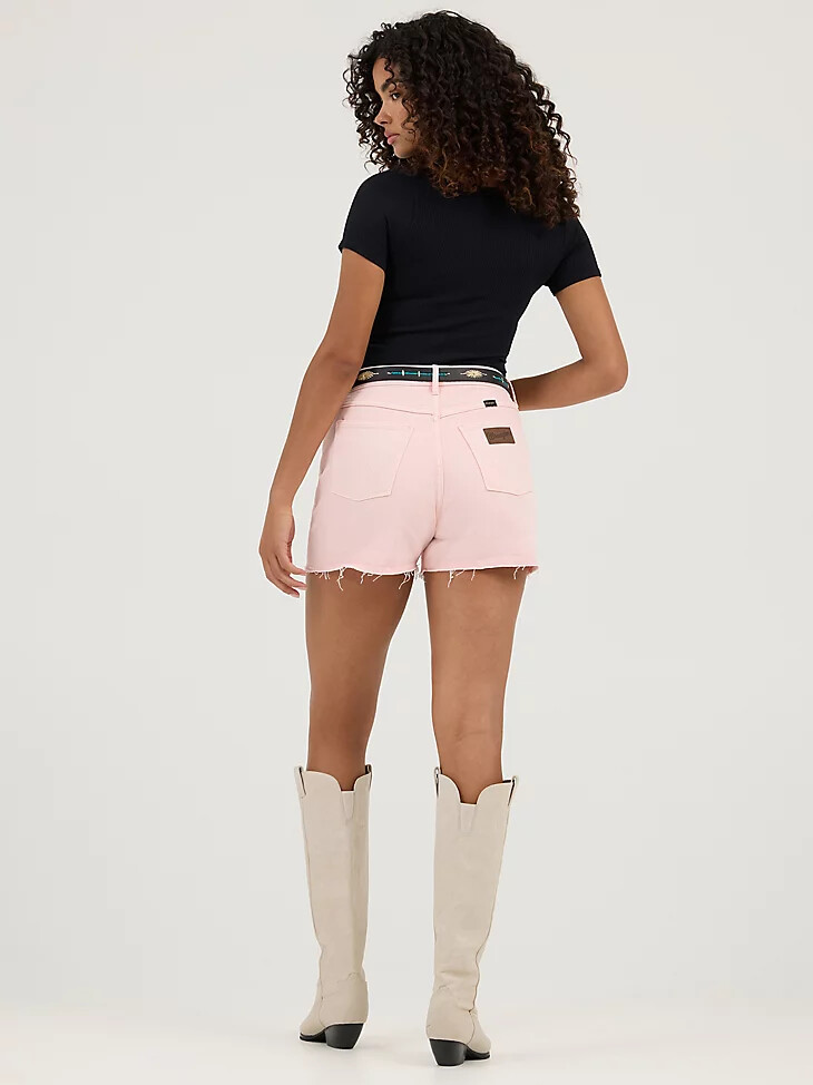 damen high rise cowboy short heart stone