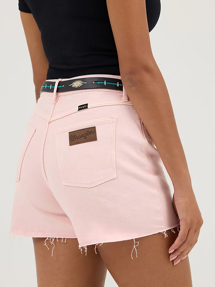 damen high rise cowboy short heart stone