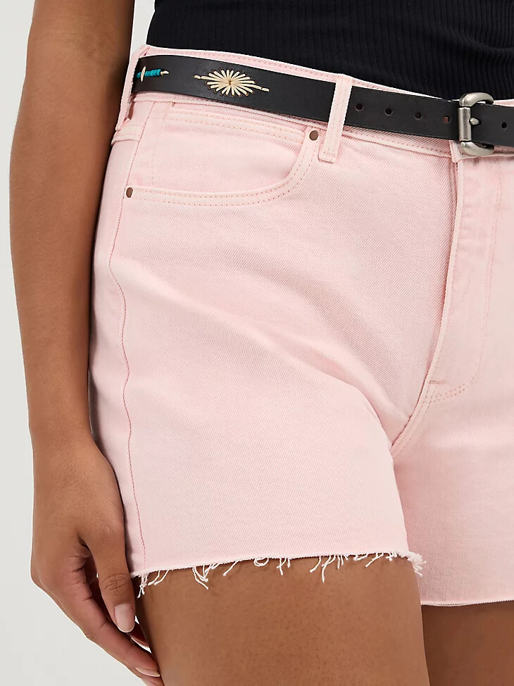 damen high rise cowboy short heart stone