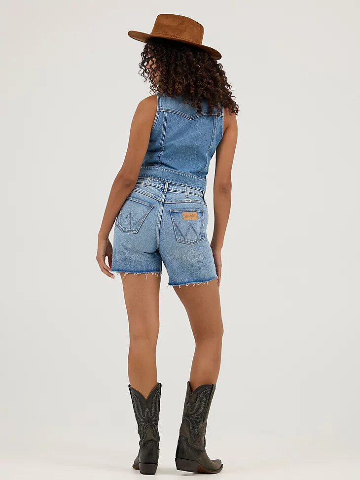 dallas damen high rise mid-length cowboy short