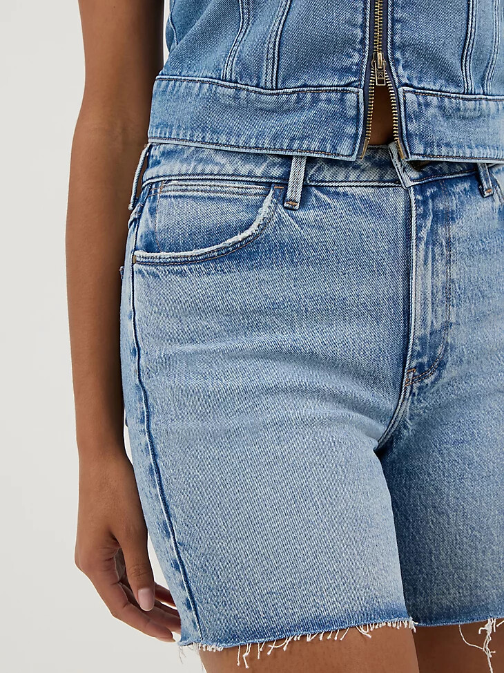 dallas damen high rise mid-length cowboy short