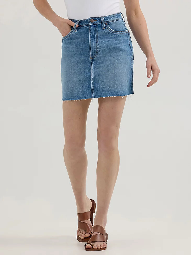 wrangler retro bailey jeansrock für damen fluss
