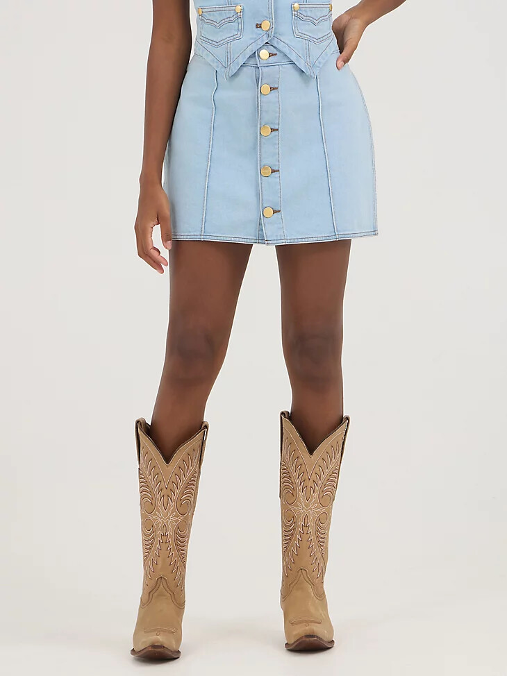 wrangler x yellow rose by kendra scott jeansrock prairie wash