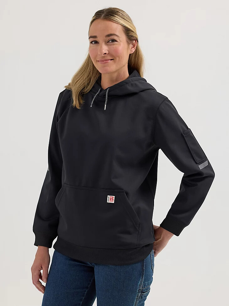 wrangler riggs workwear technischer hoodie für damen jet black