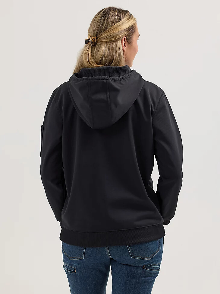 wrangler riggs workwear technischer hoodie für damen jet black
