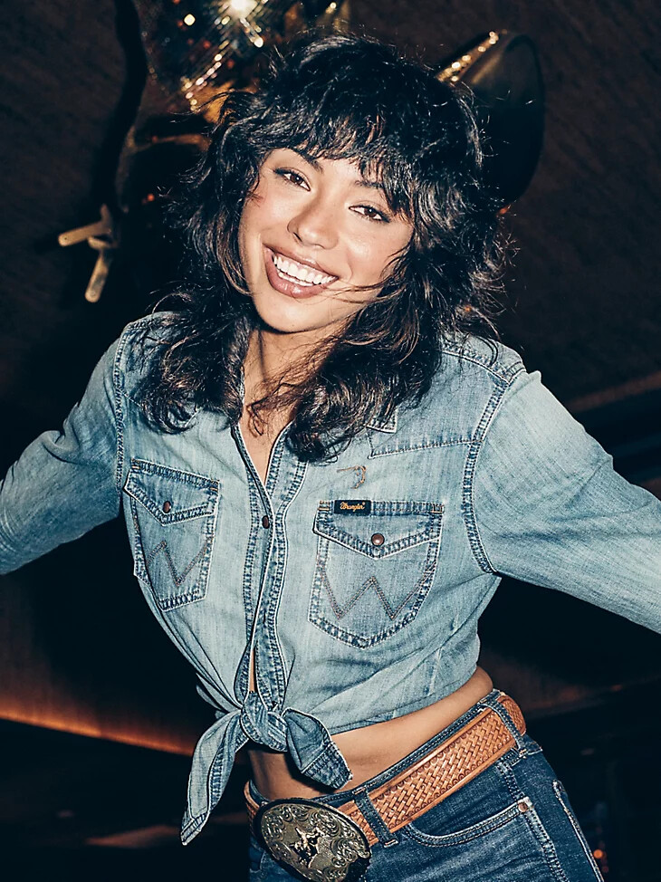 wrangler x buffalo trace damen-revival-shirt indigo