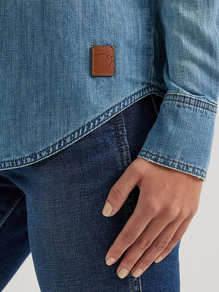 wrangler x buffalo trace damen-revival-shirt indigo