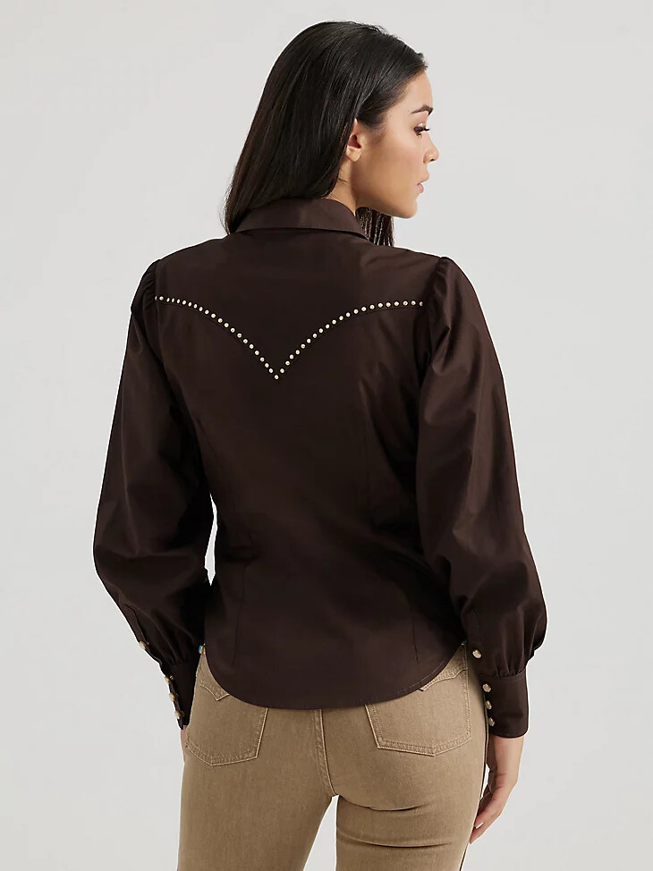 wrangler x yellow rose by kendra scott rodeo-shirt maulwurfschwarz
