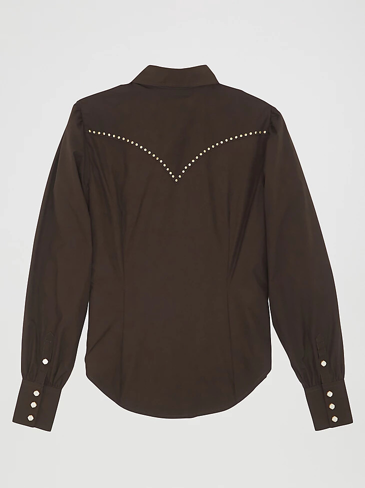 wrangler x yellow rose by kendra scott rodeo-shirt maulwurfschwarz