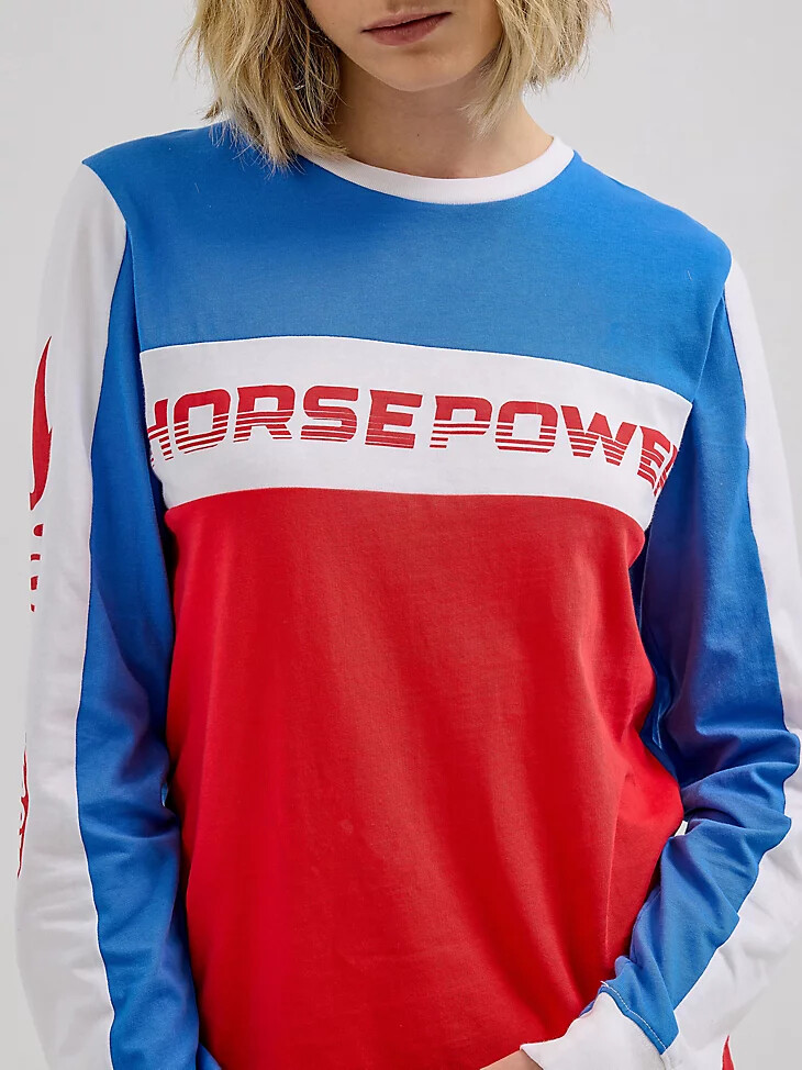 wrangler x hot wheels damen-t-shirt mit farbblock-design mehrfarbig