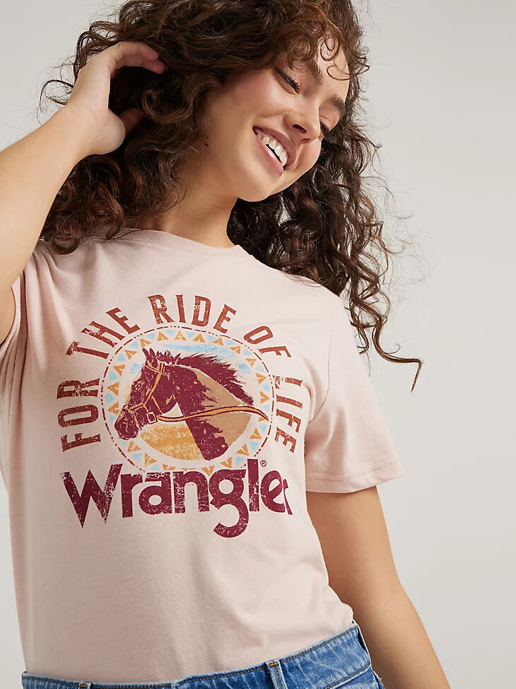 damen ride of life t-shirt peachwhip