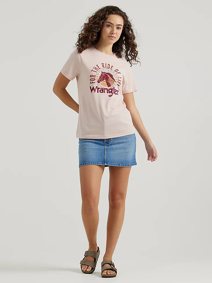 damen ride of life t-shirt peachwhip