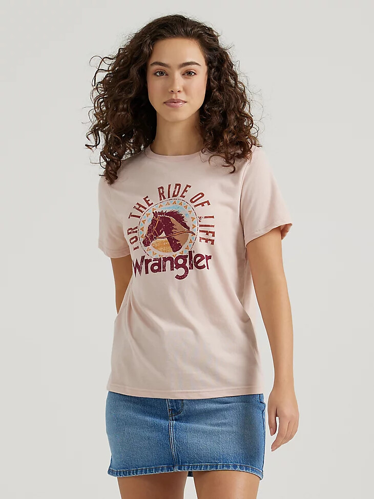 damen ride of life t-shirt peachwhip