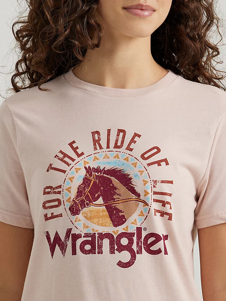 damen ride of life t-shirt peachwhip