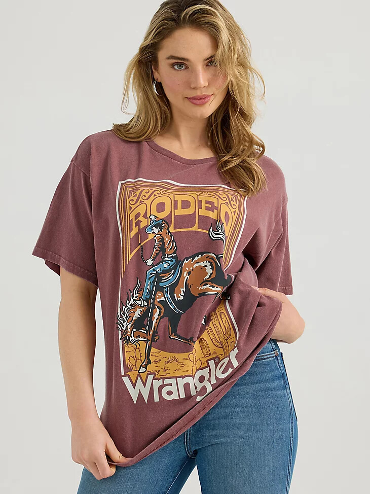 damen-oversize-t-shirt mit acid-wash-grafik wild ginger