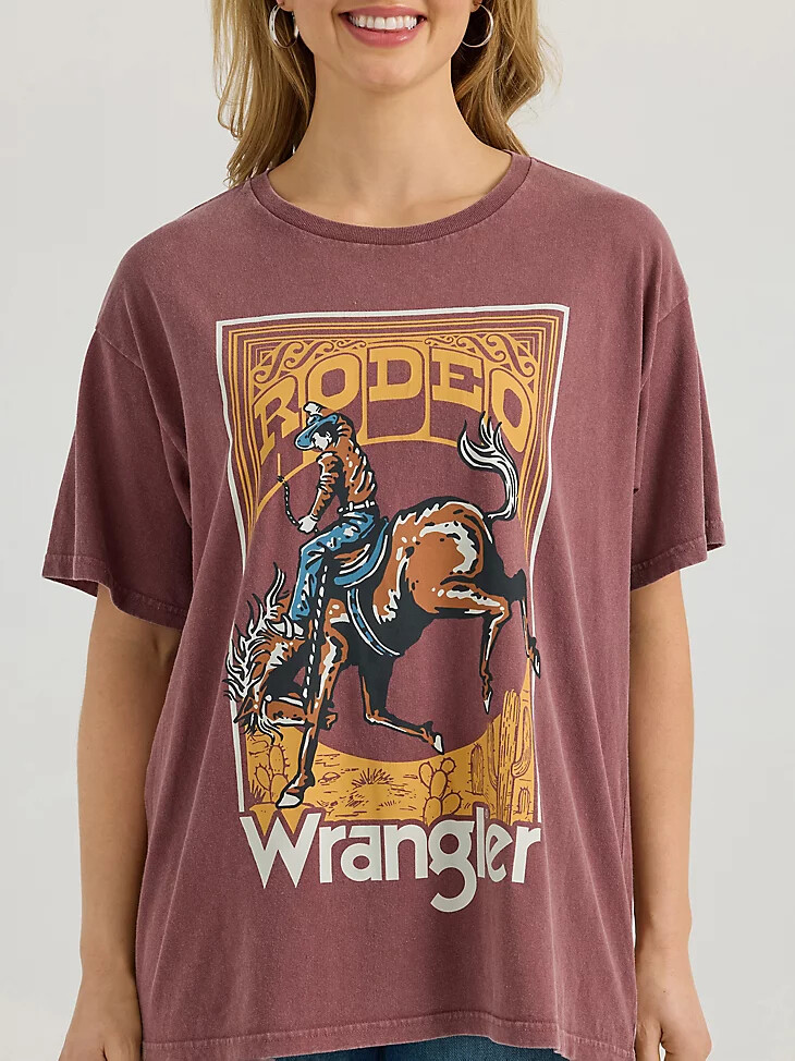 damen-oversize-t-shirt mit acid-wash-grafik wild ginger