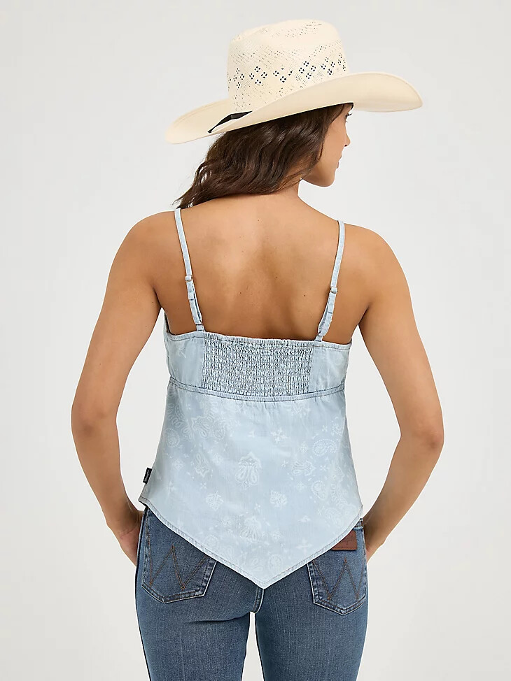 wrangler tanktop für damen blau mit bandana-rüstung