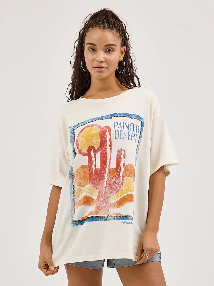oversized desert tee für damen flüsterweiß