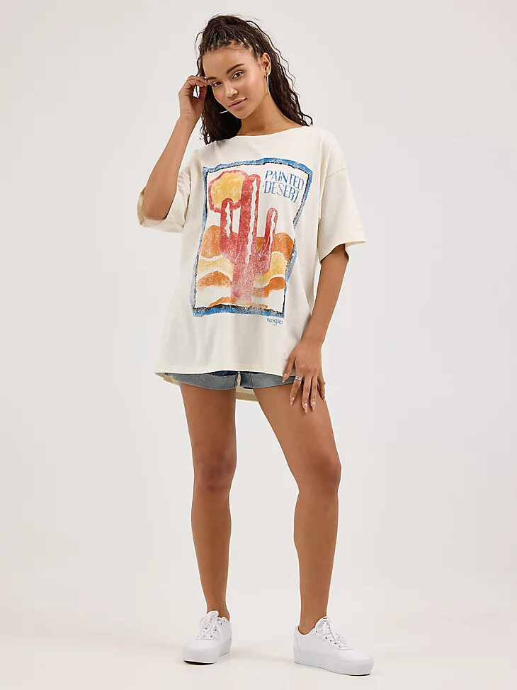 oversized desert tee für damen flüsterweiß