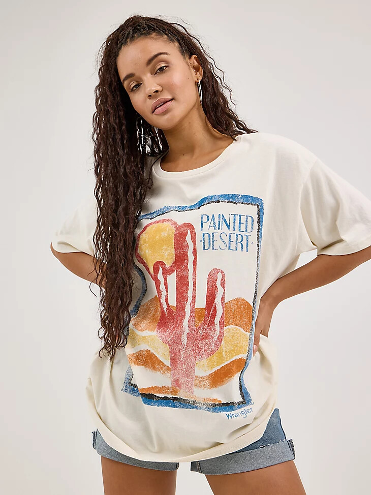 oversized desert tee für damen flüsterweiß