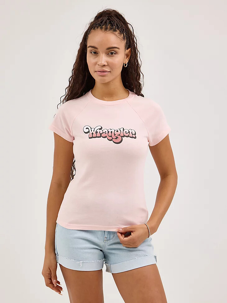 damen-raglan-t-shirt mit grafikprint rose quartz