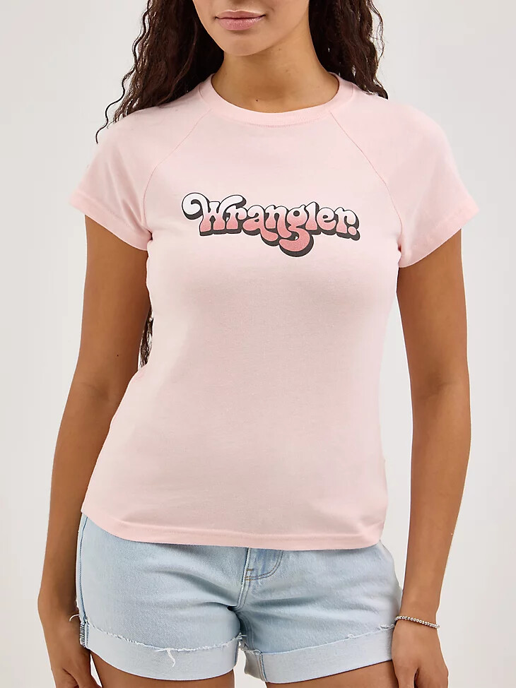 damen-raglan-t-shirt mit grafikprint rose quartz