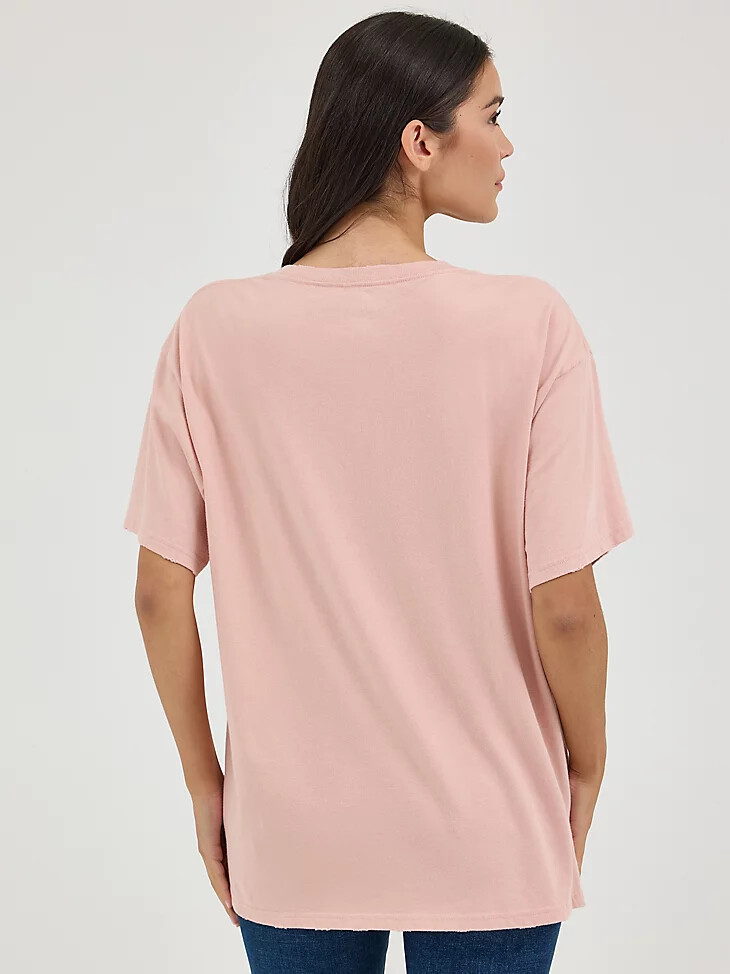 wrangler lainey wilson oversized band tee für damen misty rose