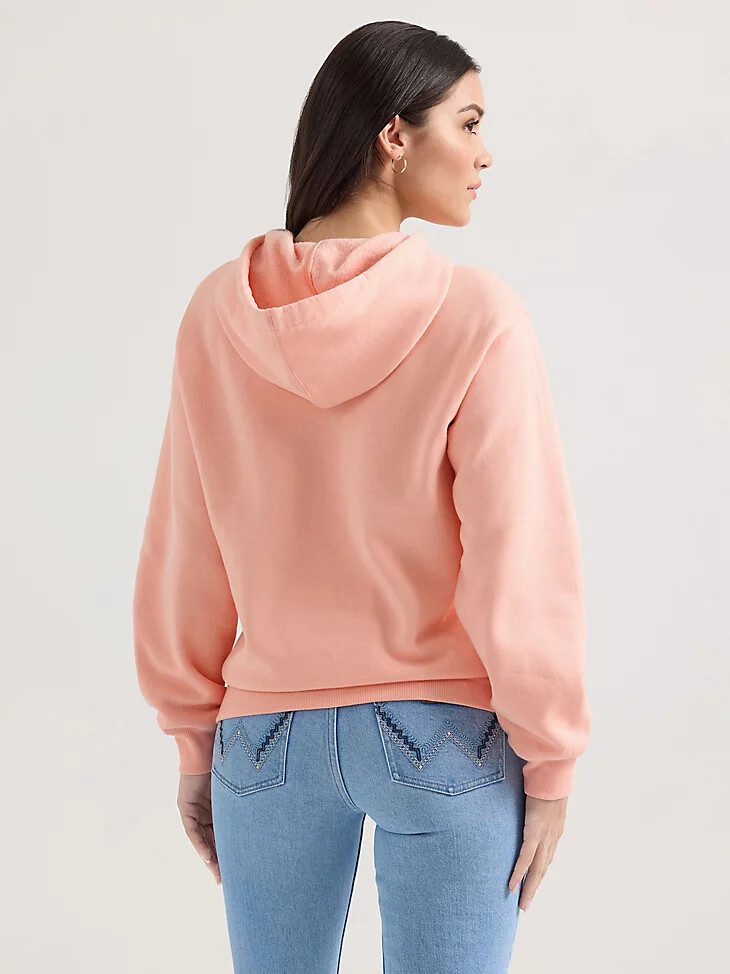 wrangler damen-hoodie mit kräftigem logo pink bubble