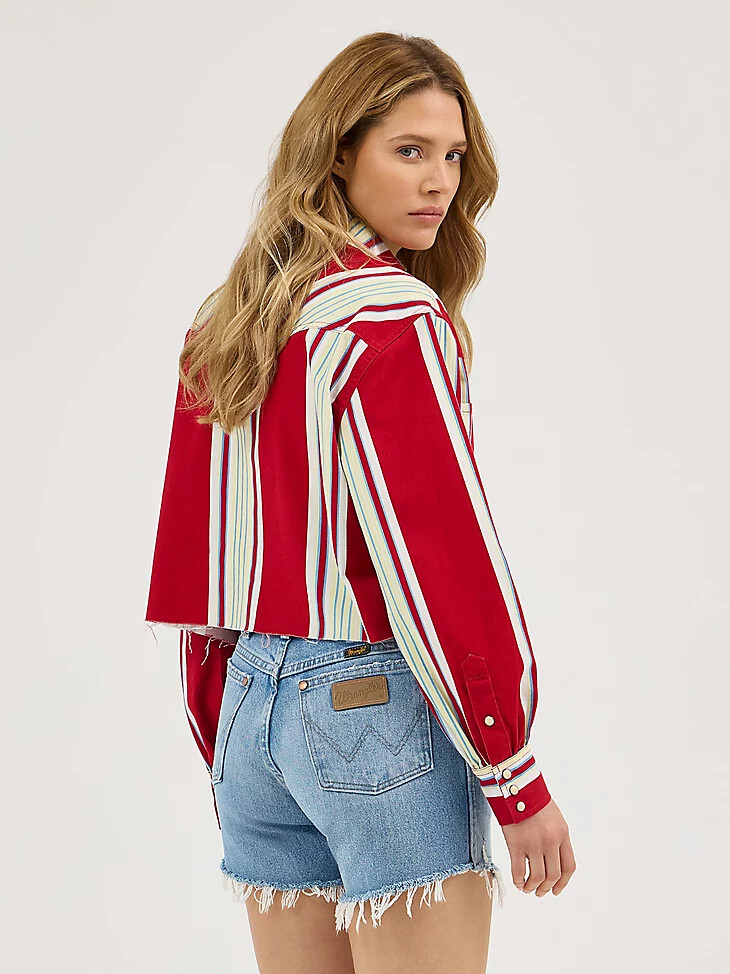 damen-streifenshirt mit chili-streifen
