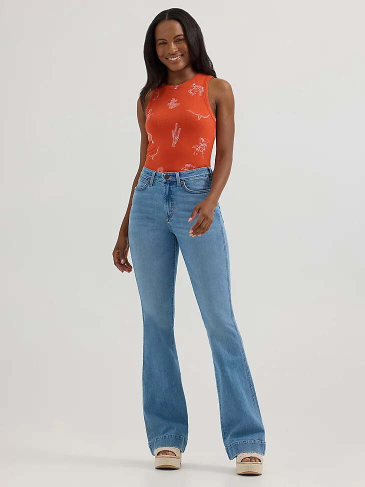 wrangler damen-tanktop mit print schmal geschnitten rot icon