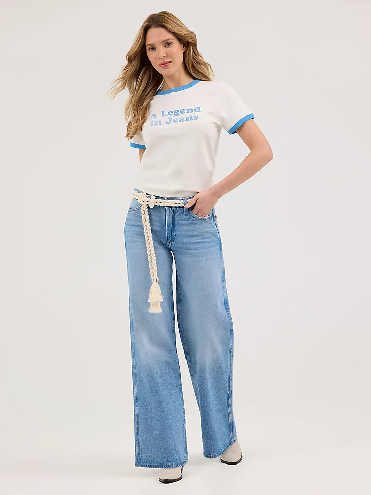 damen-t-shirt mit legendengrafik vintage weiß