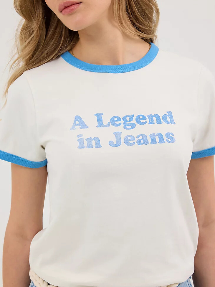 damen-t-shirt mit legendengrafik vintage weiß